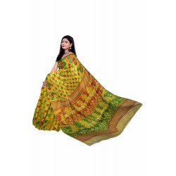 Yellow Cotton Jamdani Saree
