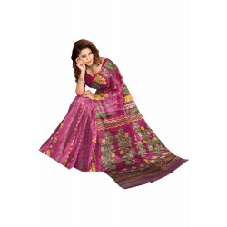 Pink Cotton Jamdani Saree