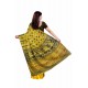 Yellow and Black Cotton Printed Jamdani Saree